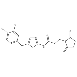 N-[5-(3,4-dichlorobenzyl)-1,3-thiazol-2-yl]-3-(2,5-dioxopyrrolidin-1-yl)propanamide Structure