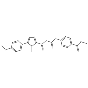 methyl 4-(2-((5-(4-methoxyphenyl)-1-methyl-1H-imidazol-2-yl)sulfinyl)acetamido)benzoate Structure
