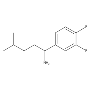 1-(3,4-Difluorophenyl)-4-methylpentan-1-amine结构式