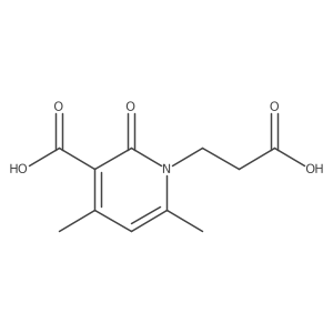 1-(2-Carboxyethyl)-4,6-dimethyl-2-oxo-1,2-dihydropyridine-3-carboxylic acid结构式