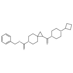 1-(4-Cyclobutyl-piperazine-1-carbonyl)-6-aza-spiro[2.5]octane-6-carboxylic acid benzyl ester结构式