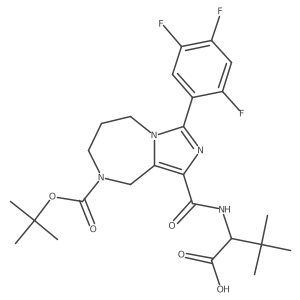 (2S)-2-[[8-tert-butoxycarbonyl-3-(2,4,5-trifluorophenyl)-5,6,7,9-tetrahydroimidazo[1,5-a][1,4]diazepine-1-carbonyl]amino]-3,3-dimethyl-butanoic acid结构式