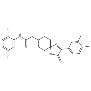 N-(2,5-difluorophenyl)-2-(2-(3,4-dimethylphenyl)-3-oxo-1,4,8-triazaspiro[4.5]dec-1-en-8-yl)acetamide结构式