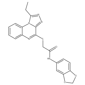 N-(benzo[d][1,3]dioxol-5-yl)-2-((1-ethyl-[1,2,4]triazolo[4,3-a]quinoxalin-4-yl)thio)acetamide结构式