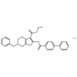 Ethyl 2-([1,1'-biphenyl]-4-ylcarboxamido)-6-benzyl-4,5,6,7-tetrahydrothieno[2,3-c]pyridine-3-carboxylate hydrochloride结构式