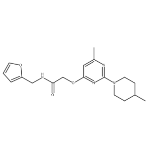 N-(furan-2-ylmethyl)-2-((6-methyl-2-(4-methylpiperidin-1-yl)pyrimidin-4-yl)oxy)acetamide结构式