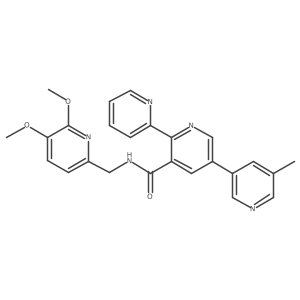 N-[(5,6-dimethoxypyridin-2-yl)methyl]-5-(5-methylpyridin-3-yl)-2-pyridin-2-ylpyridine-3-carboxamide结构式