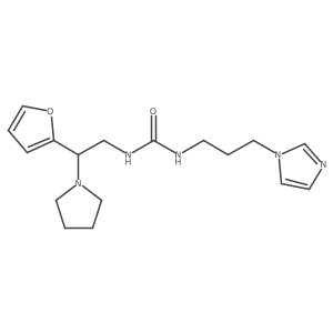 1-[2-(furan-2-yl)-2-(pyrrolidin-1-yl)ethyl]-3-[3-(1H-imidazol-1-yl)propyl]urea结构式