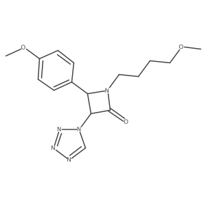 1-(4-methoxybutyl)-4-(4-methoxyphenyl)-3-(1H-1,2,3,4-tetrazol-1-yl)azetidin-2-one结构式
