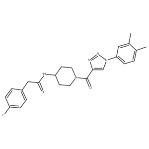 N-(1-(1-(3,4-dimethylphenyl)-1H-1,2,3-triazole-4-carbonyl)piperidin-4-yl)-2-(4-fluorophenyl)acetamide结构式