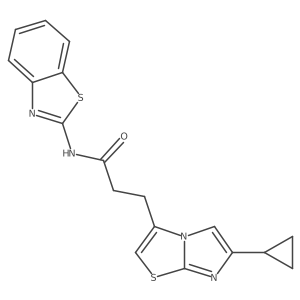 N-(benzo[d]thiazol-2-yl)-3-(6-cyclopropylimidazo[2,1-b]thiazol-3-yl)propanamide结构式