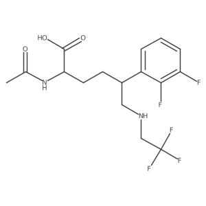 (5S)-2-acetamido-5-(2,3-difluorophenyl)-6-(2,2,2-trifluoroethylamino)hexanoic acid Structure