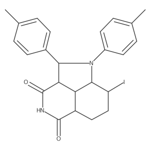 rel-(2R,2aS,5aS,8S,8aS,8bR)-Octahydro-8-iodo-1,2-bis(4-methylphenyl)pyrrolo[4,3,2-de]isoquinoline-3,5(1H,4H)-dione结构式