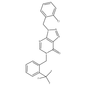 3-[(2-chlorophenyl)methyl]-6-{[2-(trifluoromethyl)phenyl]methyl}-3H,6H,7H-[1,2,3]triazolo[4,5-d]pyrimidin-7-one结构式