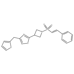 (E)-5-(1-(styrylsulfonyl)azetidin-3-yl)-3-(thiophen-2-ylmethyl)-1,2,4-oxadiazole Structure