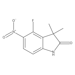 4-Fluoro-3,3-dimethyl-5-nitroindolin-2-one结构式