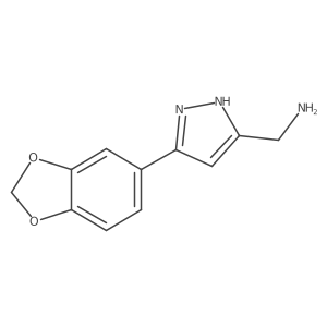 [5-(1,3-dioxaindan-5-yl)-1H-pyrazol-3-yl]methanamine Structure