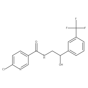 6-Chloro-N-[2-hydroxy-2-[3-(trifluoromethyl)phenyl]ethyl]pyridine-3-carboxamide结构式