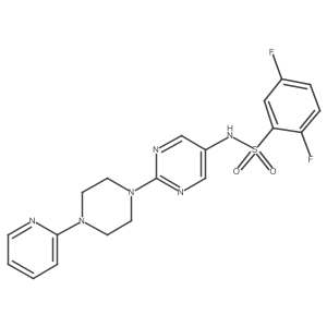 2,5-difluoro-N-(2-(4-(pyridin-2-yl)piperazin-1-yl)pyrimidin-5-yl)benzenesulfonamide结构式