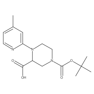 4-(Tert-butoxycarbonyl)-1-(4-methylpyridin-2-yl)piperazine-2-carboxylic acid结构式