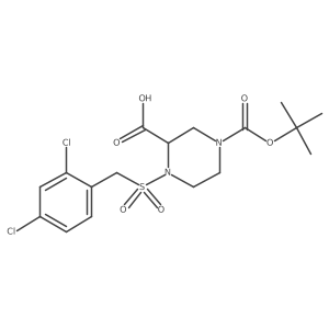 4-(Tert-butoxycarbonyl)-1-((2,4-dichlorobenzyl)sulfonyl)piperazine-2-carboxylic acid Structure