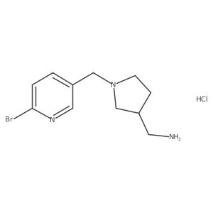 (1-((6-Bromopyridin-3-yl)methyl)pyrrolidin-3-yl)methanamine hydrochloride Structure