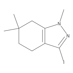 3-iodo-1,6,6-trimethyl-4,5,6,7-tetrahydro-1H-indazole结构式
