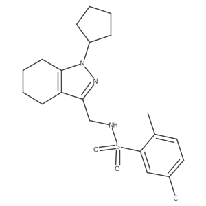 5-chloro-N-((1-cyclopentyl-4,5,6,7-tetrahydro-1H-indazol-3-yl)methyl)-2-methylbenzenesulfonamide结构式