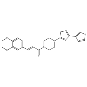 (E)-3-(3,4-dimethoxyphenyl)-1-(4-(4-(thiophen-3-yl)thiazol-2-yl)piperazin-1-yl)prop-2-en-1-one Structure