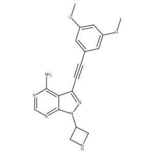 1-(azetidin-3-y)-3-((3,5-dimethoxyphenyl)ethynyl)-1H-pyrazolo[3,4-d]pyrimidin-4-amine结构式