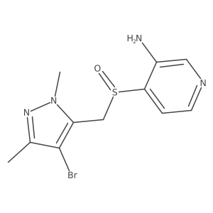 3-Pyridinamine, 4-[[(4-bromo-1,3-dimethyl-1H-pyrazol-5-yl)methyl]sulfinyl]- Structure