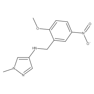 1H-Pyrazol-4-amine, N-[(2-methoxy-5-nitrophenyl)methyl]-1-methyl-结构式