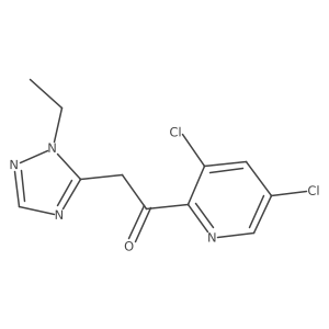 Ethanone, 1-(3,5-dichloro-2-pyridinyl)-2-(1-ethyl-1H-1,2,4-triazol-5-yl)- Structure