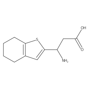 3-Amino-3-(4,5,6,7-tetrahydro-1-benzothiophen-2-yl)propanoic acid结构式