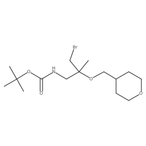 tert-butyl N-{3-bromo-2-methyl-2-[(oxan-4-yl)methoxy]propyl}carbamate Structure