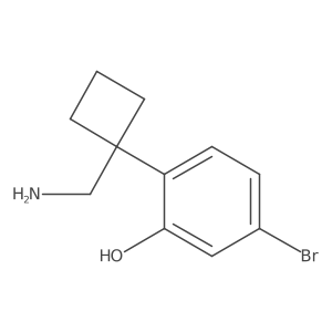 2-[1-(Aminomethyl)cyclobutyl]-5-bromophenol结构式
