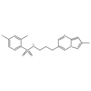 4-fluoro-2-methyl-N-(3-(2-methylpyrazolo[1,5-a]pyrimidin-6-yl)propyl)benzenesulfonamide Structure