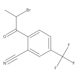 2-(2-Bromopropanoyl)-5-(trifluoromethyl)benzonitrile结构式