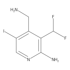 4-(Aminomethyl)-3-(difluoromethyl)-5-iodopyridin-2-amine Structure