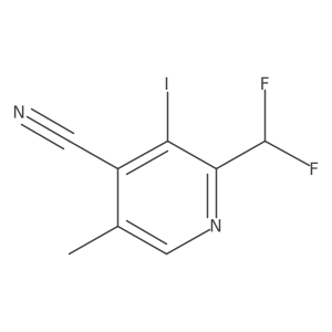 4-Cyano-2-(difluoromethyl)-3-iodo-5-methylpyridine结构式