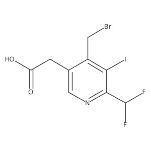 2-(4-(Bromomethyl)-6-(difluoromethyl)-5-iodopyridin-3-yl)acetic acid结构式