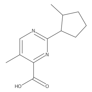 5-Methyl-2-(2-methylcyclopentyl)pyrimidine-4-carboxylic acid结构式