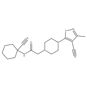 2-[4-(4-cyano-3-methyl-1,2-thiazol-5-yl)piperazin-1-yl]-N-(1-cyanocyclohexyl)acetamide Structure