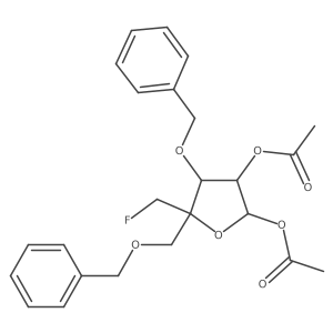 (3R,4S,5R)-3-(acetyloxy)-4-(benzyloxy)-5-[(benzyloxy)methyl]-5-(fluoromethyl)oxolan-2-yl acetate Structure