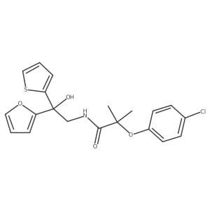 2-(4-chlorophenoxy)-N-(2-(furan-2-yl)-2-hydroxy-2-(thiophen-2-yl)ethyl)-2-methylpropanamide结构式