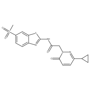 2-(3-cyclopropyl-6-oxopyridazin-1(6H)-yl)-N-(6-(methylsulfonyl)benzo[d]thiazol-2-yl)acetamide结构式