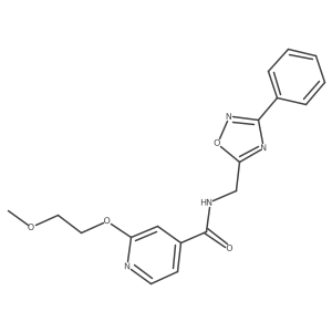 2-(2-methoxyethoxy)-N-((3-phenyl-1,2,4-oxadiazol-5-yl)methyl)isonicotinamide结构式
