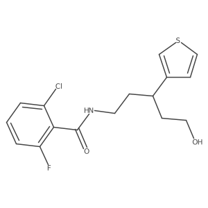 2-chloro-6-fluoro-N-(5-hydroxy-3-(thiophen-3-yl)pentyl)benzamide结构式