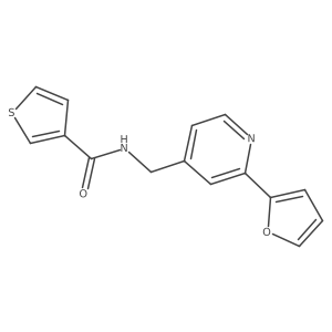 N-((2-(furan-2-yl)pyridin-4-yl)methyl)thiophene-3-carboxamide Structure