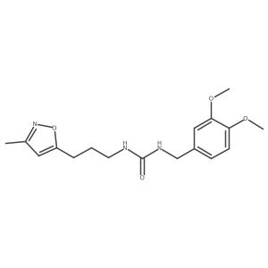 1-(3,4-Dimethoxybenzyl)-3-(3-(3-methylisoxazol-5-yl)propyl)urea结构式